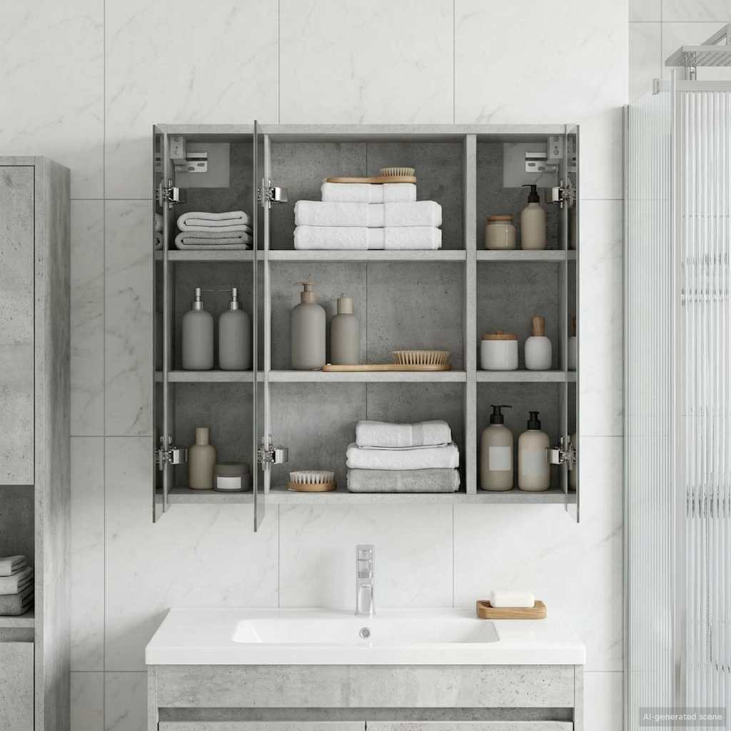 Badezimmerspiegelschrank Beton Grau 63,5 x 16 x 62,5 cm