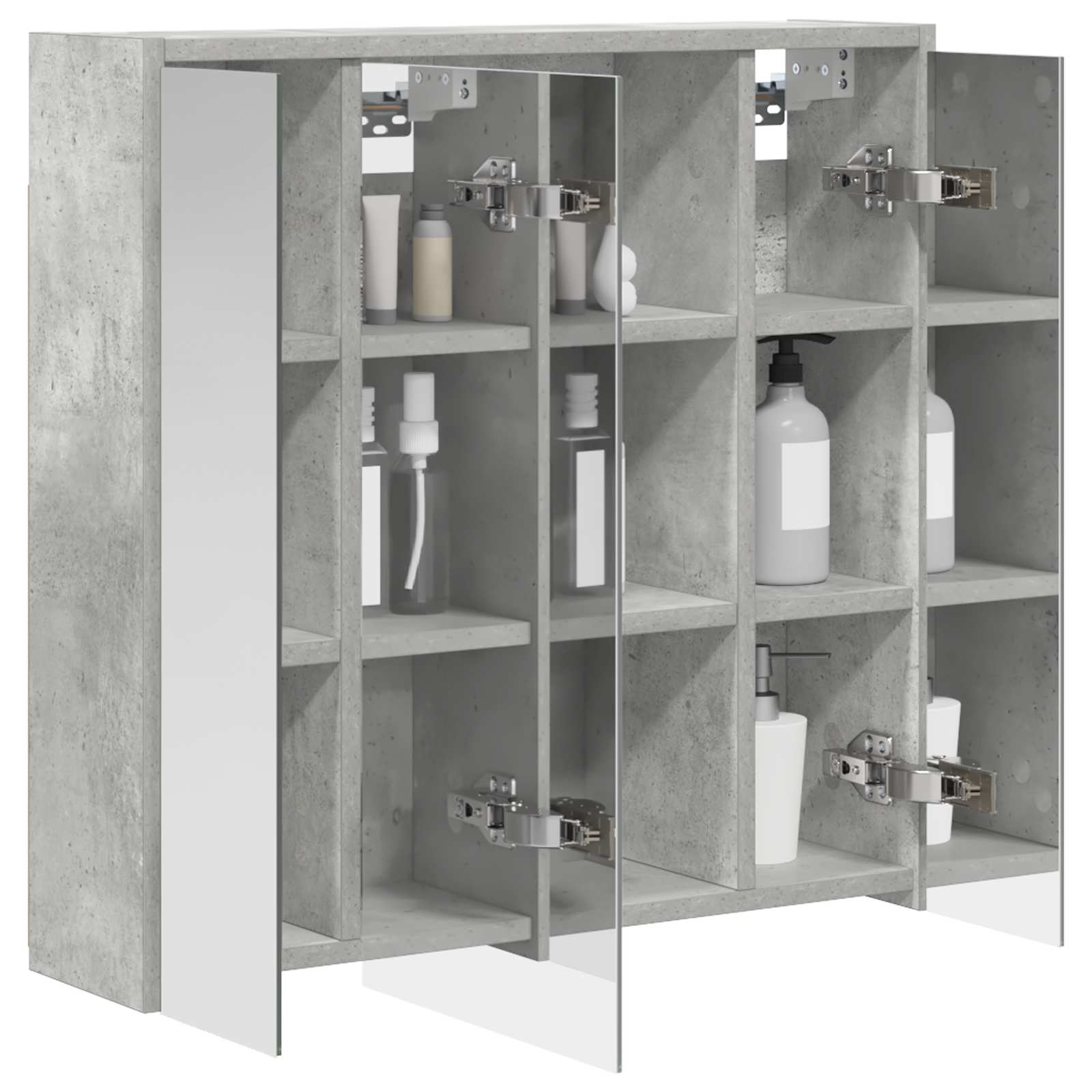 Badezimmerspiegelschrank Beton Grau 63,5 x 16 x 62,5 cm