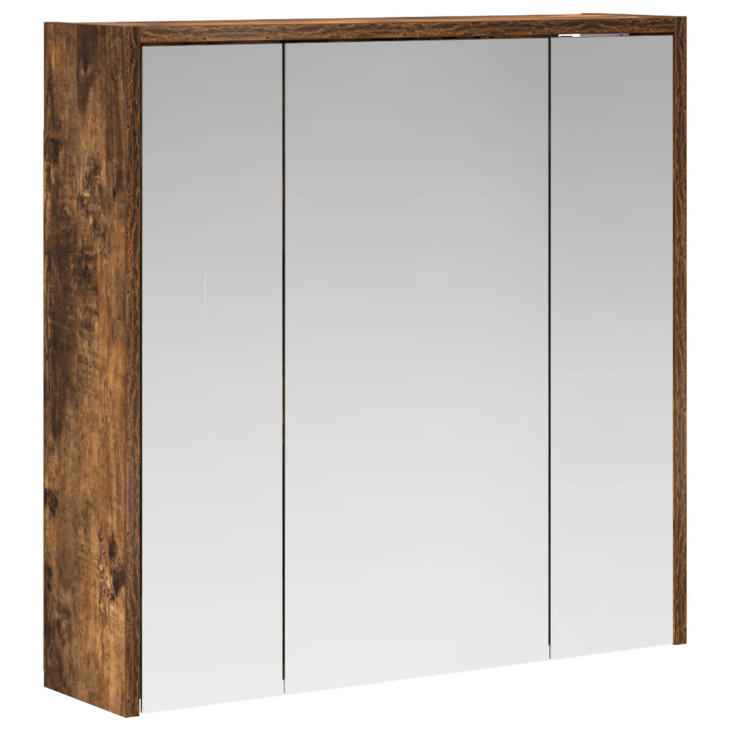 Badezimmerspiegelschrank Geräucherte Eiche 63,5 x 16 x 62,5 cm