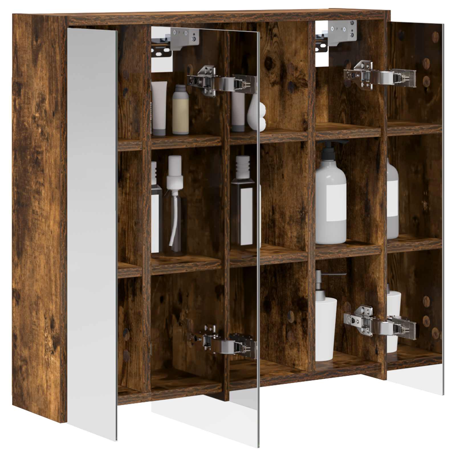 Badezimmerspiegelschrank Geräucherte Eiche 63,5 x 16 x 62,5 cm