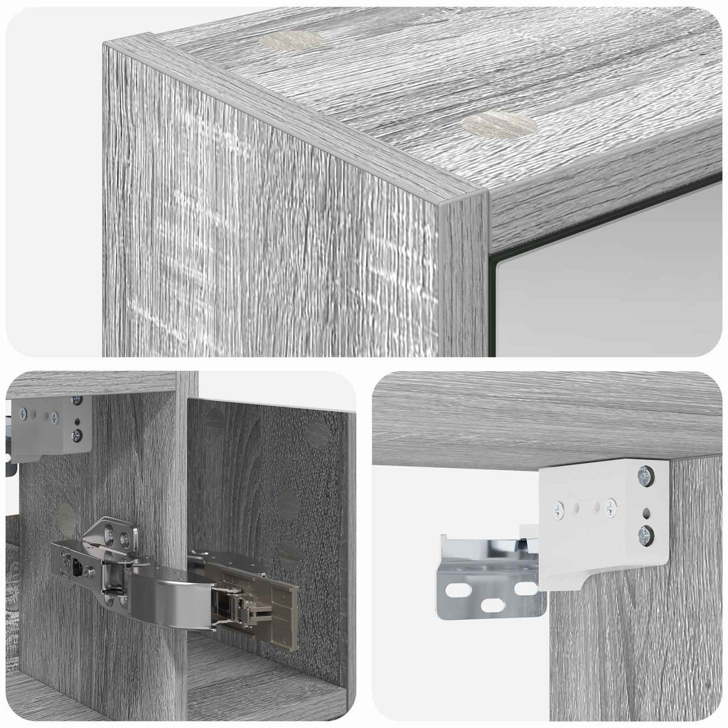 Badezimmerspiegelschrank Graues Sonoma 63,5 x 16 x 62,5 cm