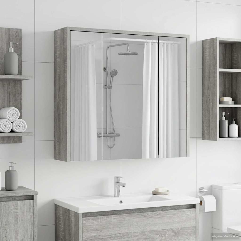 Badezimmerspiegelschrank Graues Sonoma 63,5 x 16 x 62,5 cm