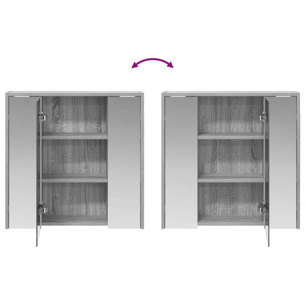 Badezimmerspiegelschrank Graues Sonoma 63,5 x 16 x 62,5 cm