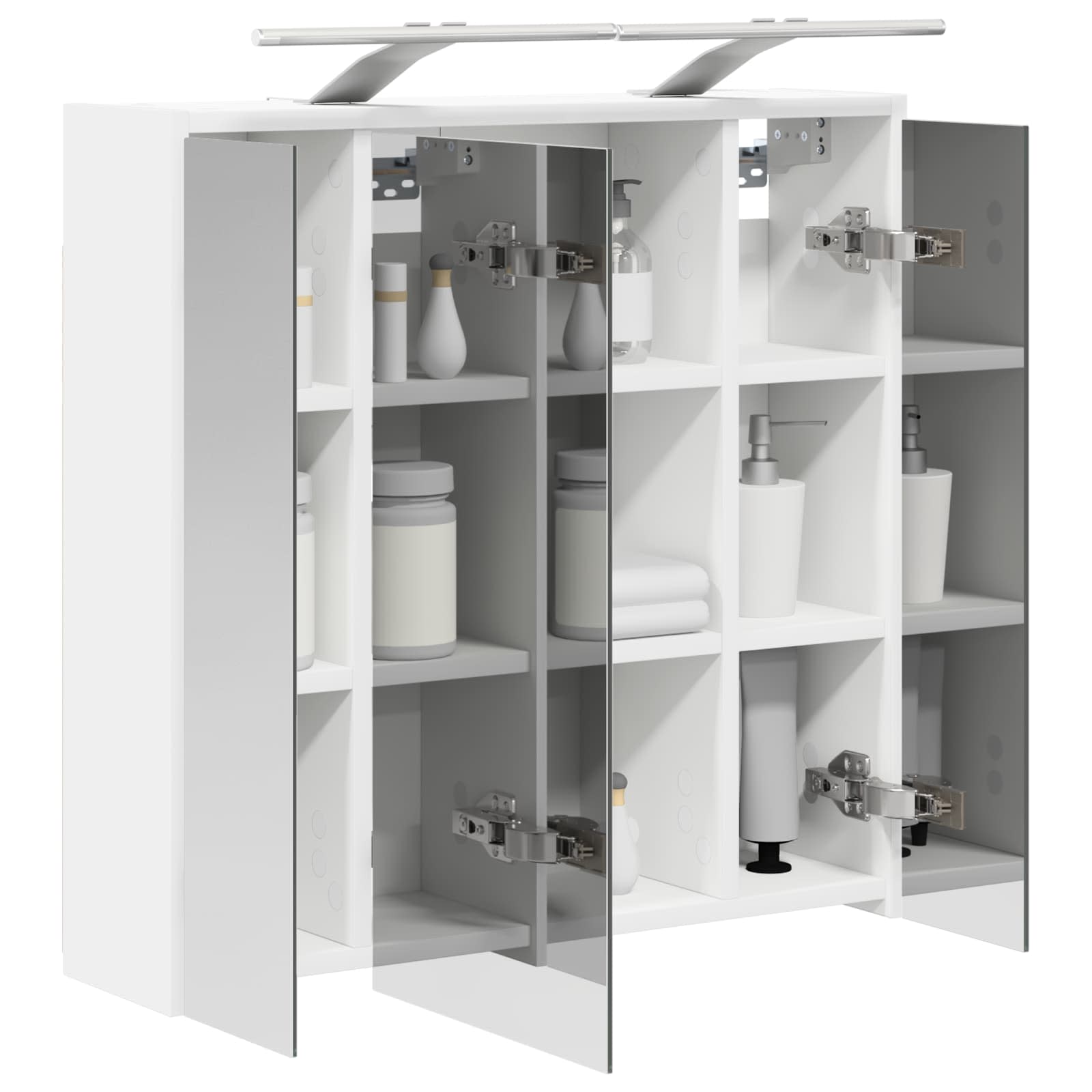Badezimmerspiegelschrank Weiß 63,5 x 16 x 62,5 cm Holzwerkstoff
