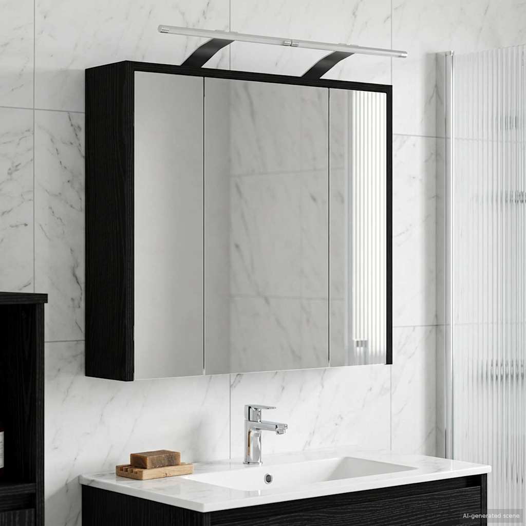 Badezimmerspiegelschrank Schwarz Eichen-Optik