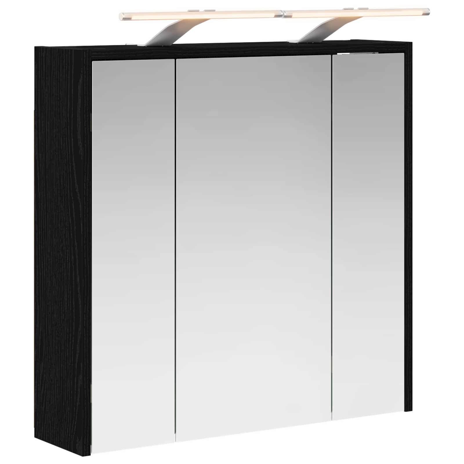Badezimmerspiegelschrank Schwarz Eichen-Optik