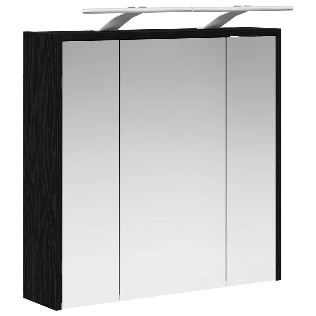 Badezimmerspiegelschrank Schwarz Eichen-Optik