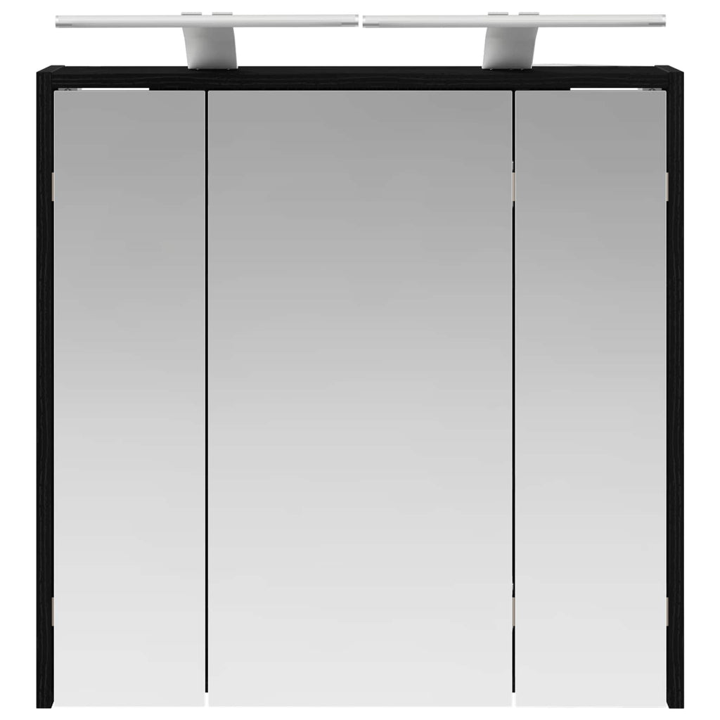 Badezimmerspiegelschrank Schwarz Eichen-Optik