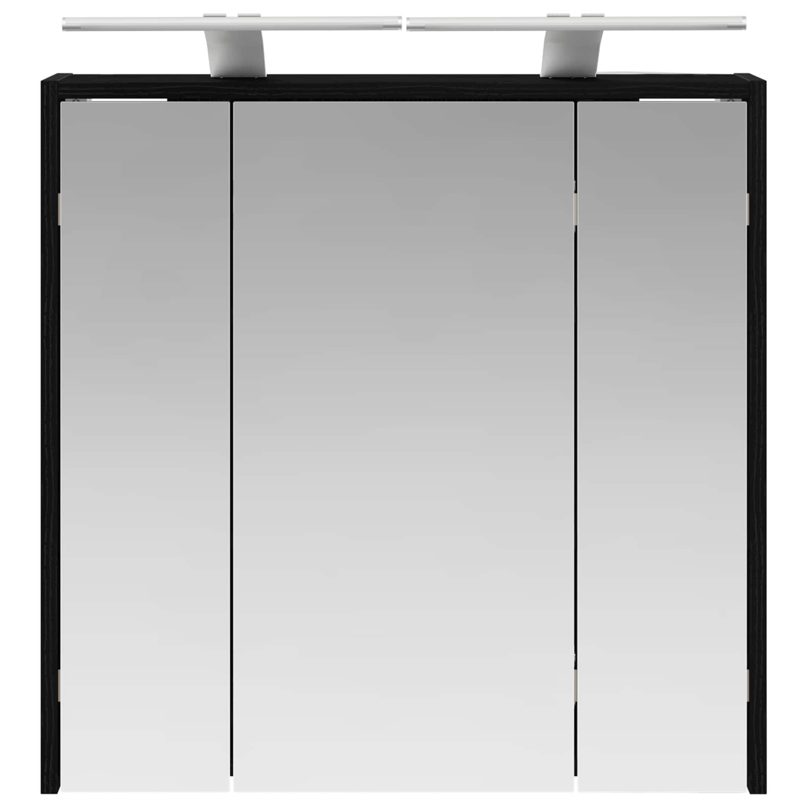 Badezimmerspiegelschrank Schwarz Eichen-Optik