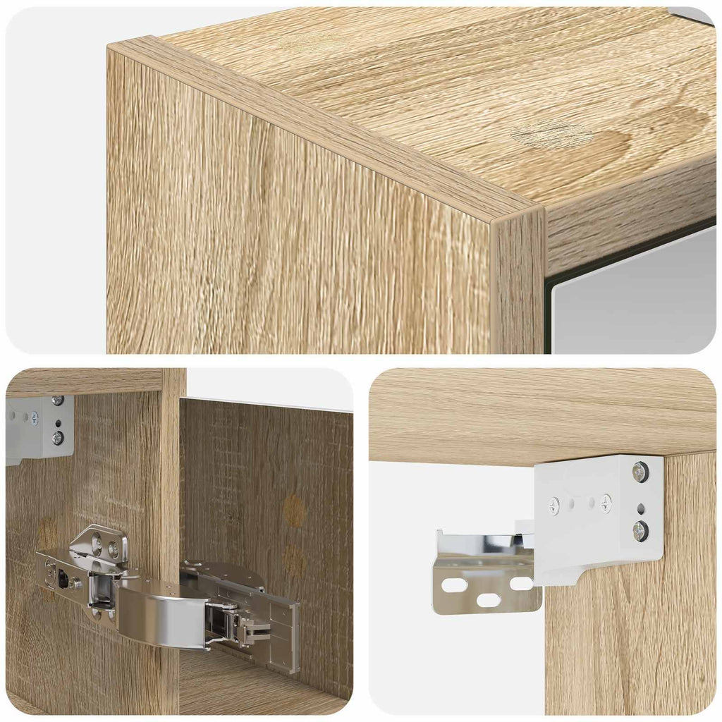 Badezimmerspiegelschrank Sonoma-Eiche 63,5 x 16 x 62,5 cm
