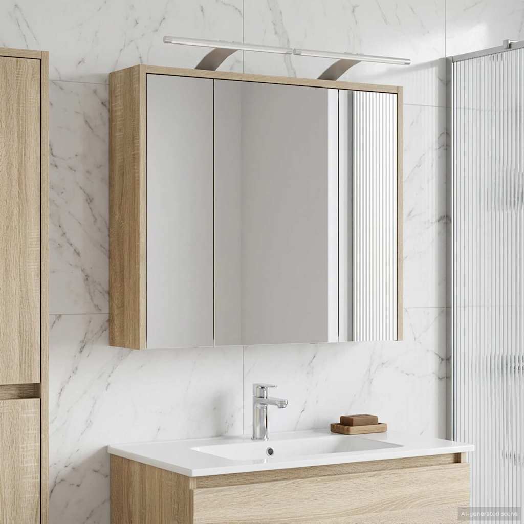 Badezimmerspiegelschrank Sonoma-Eiche 63,5 x 16 x 62,5 cm