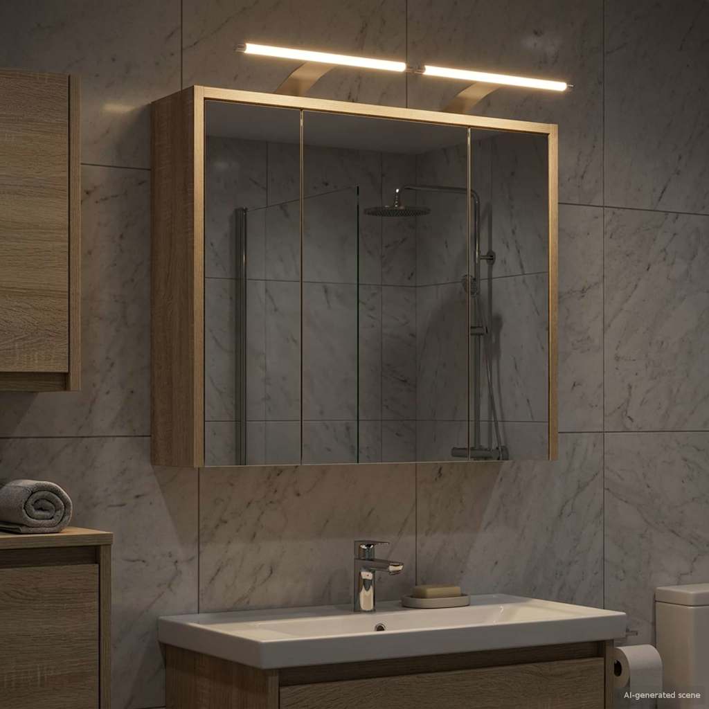 Badezimmerspiegelschrank Sonoma-Eiche 63,5 x 16 x 62,5 cm