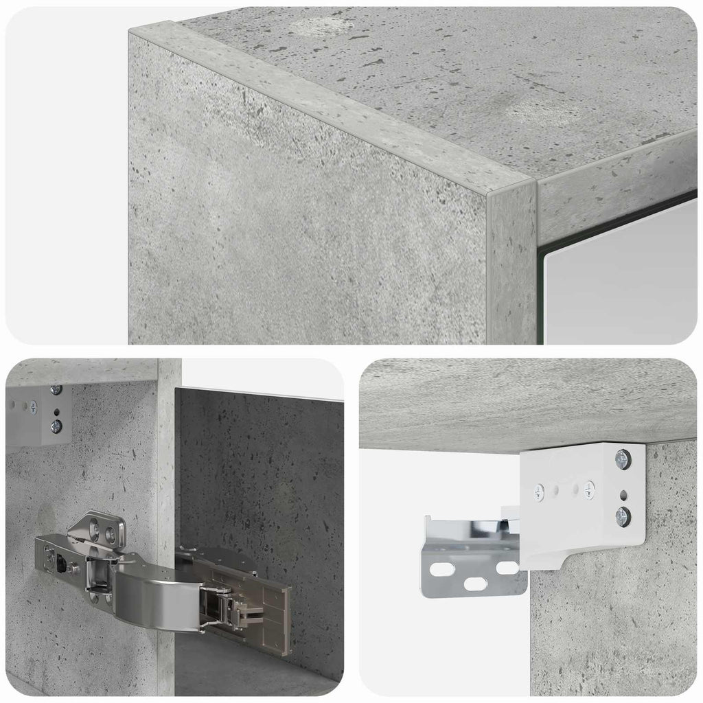 Badezimmerspiegelschrank Beton Grau 63,5 x 16 x 62,5 cm