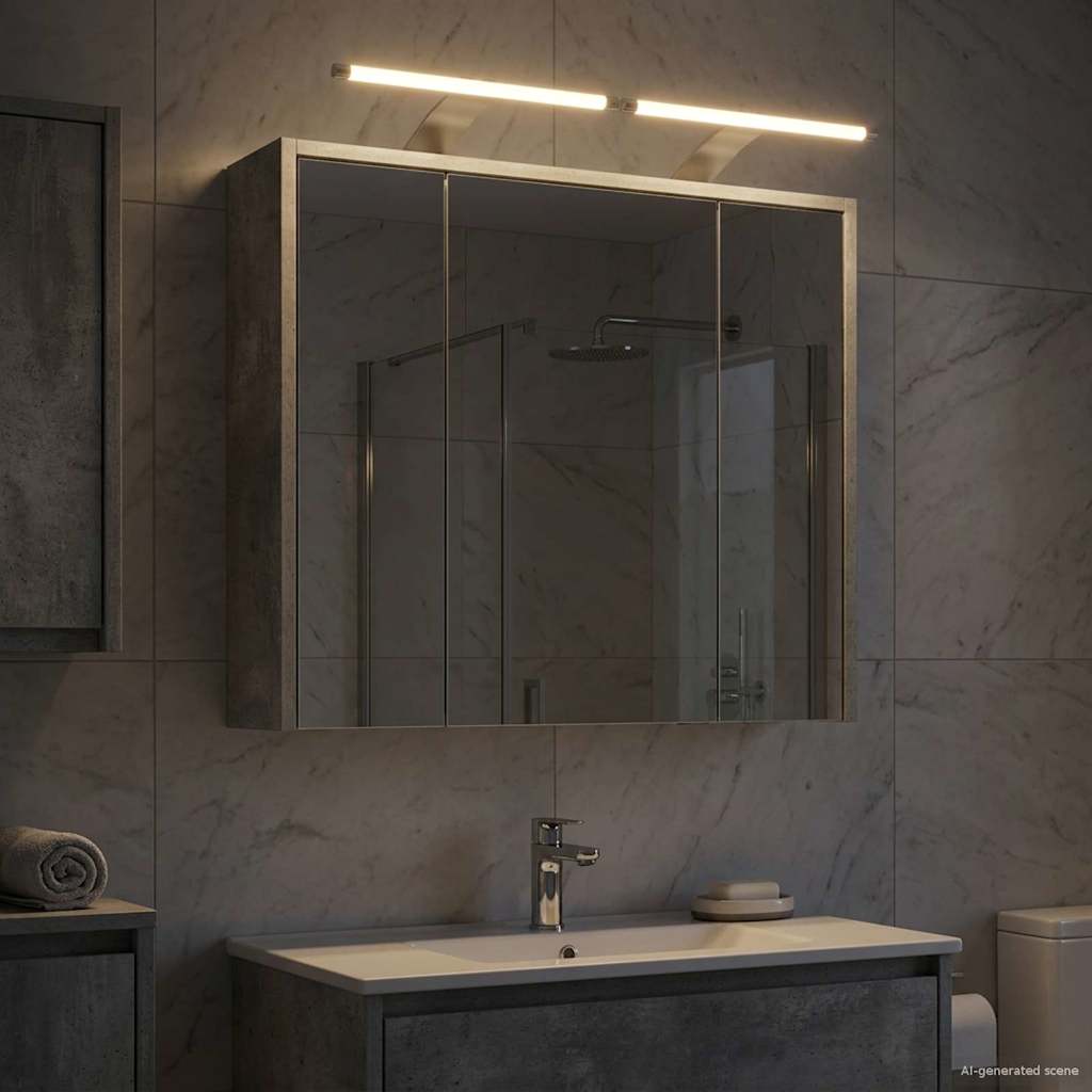 Badezimmerspiegelschrank Beton Grau 63,5 x 16 x 62,5 cm
