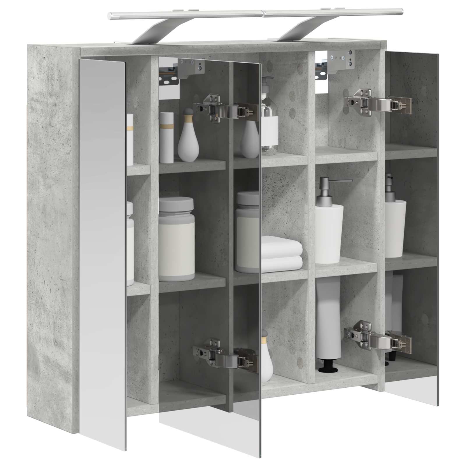 Badezimmerspiegelschrank Beton Grau 63,5 x 16 x 62,5 cm