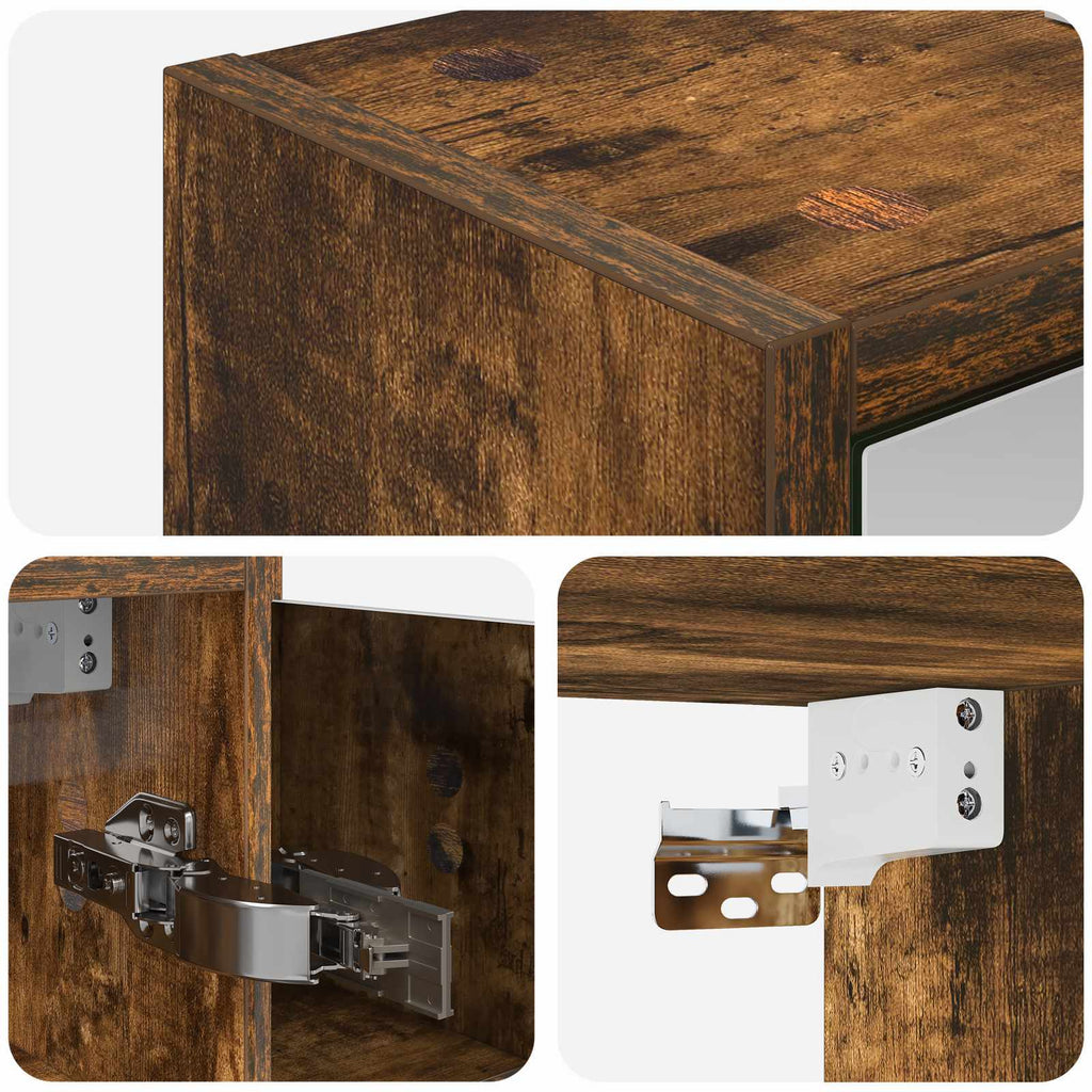 Badezimmerspiegelschrank Geräucherte Eiche 63,5 x 16 x 62,5 cm