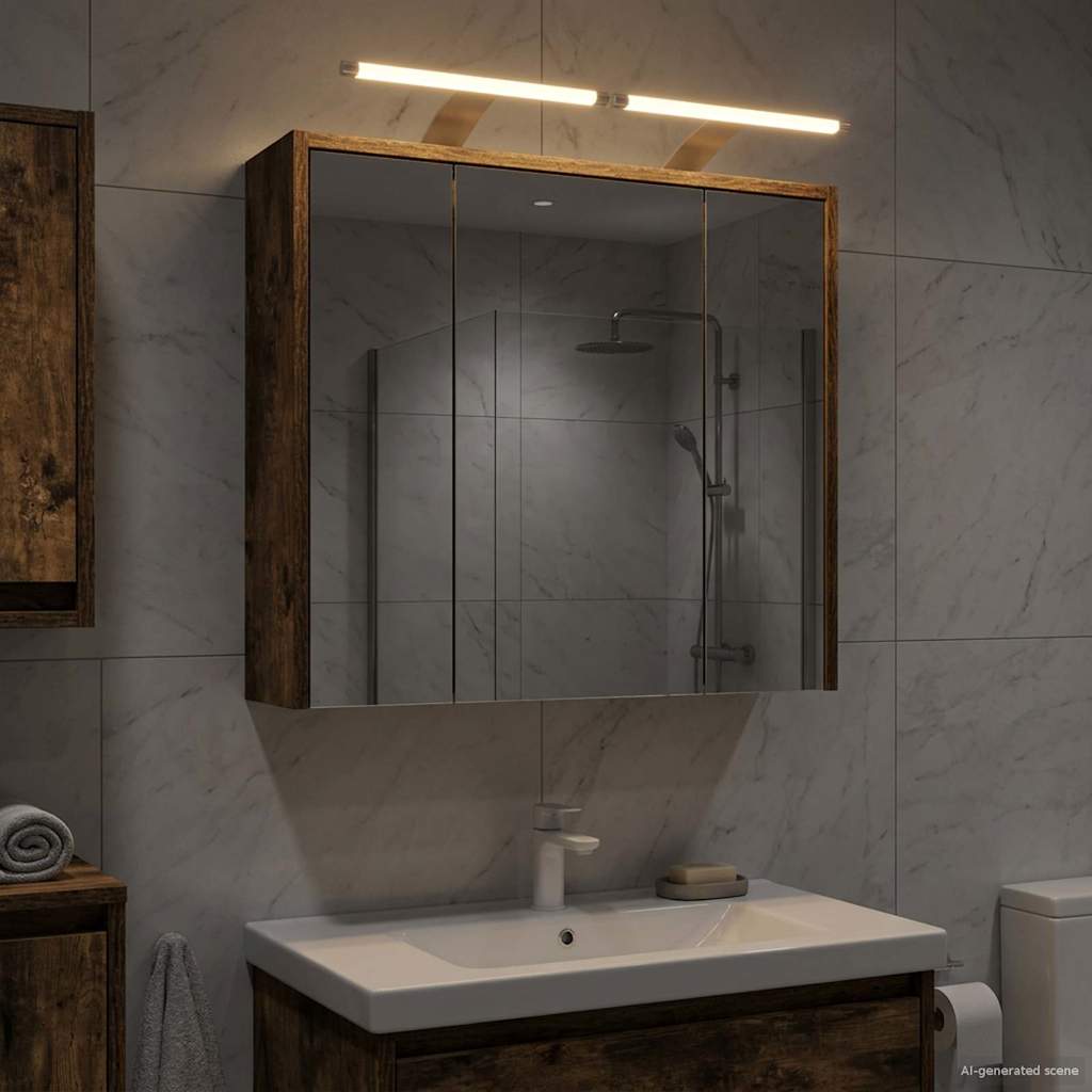 Badezimmerspiegelschrank Geräucherte Eiche 63,5 x 16 x 62,5 cm