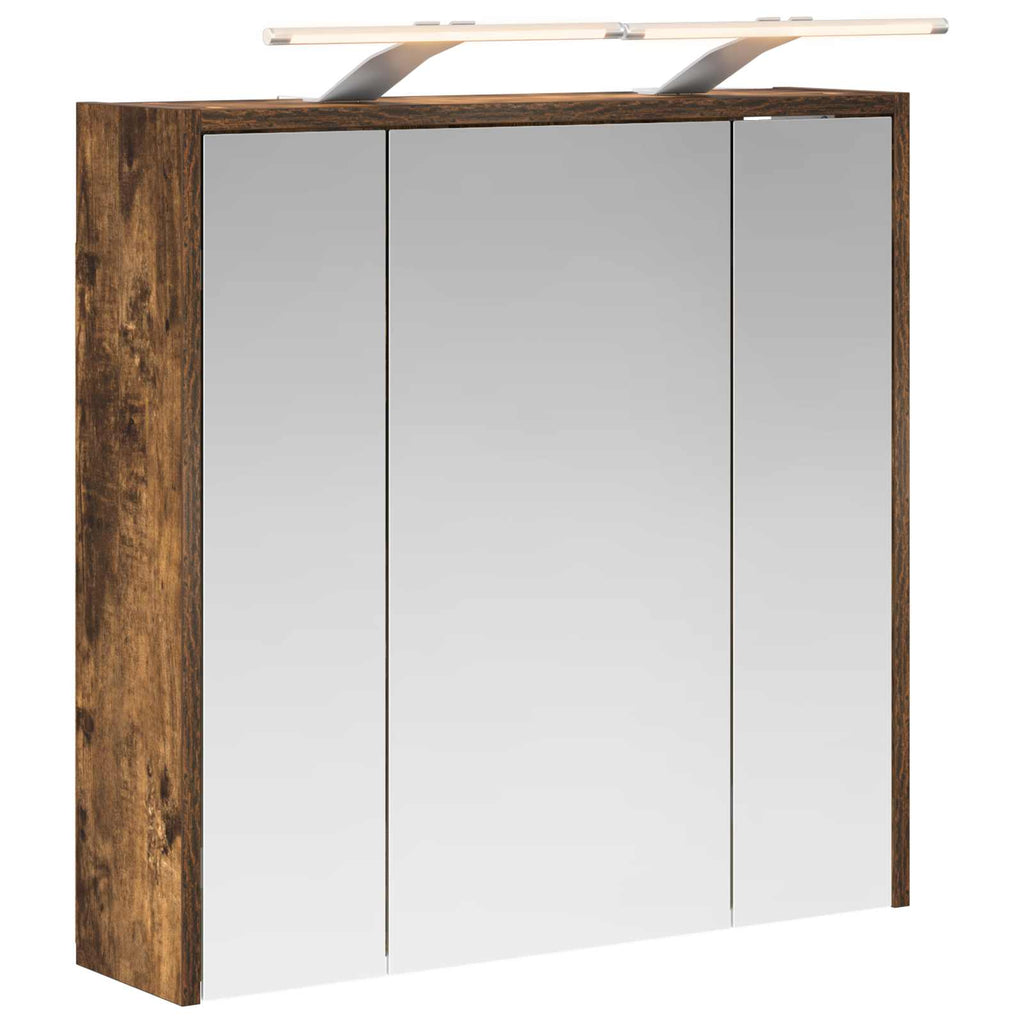 Badezimmerspiegelschrank Geräucherte Eiche 63,5 x 16 x 62,5 cm