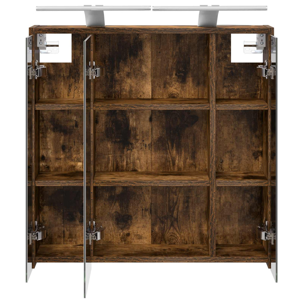 Badezimmerspiegelschrank Geräucherte Eiche 63,5 x 16 x 62,5 cm