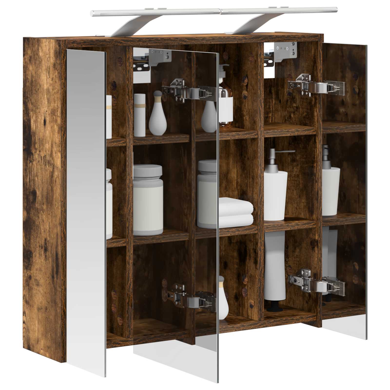 Badezimmerspiegelschrank Geräucherte Eiche 63,5 x 16 x 62,5 cm