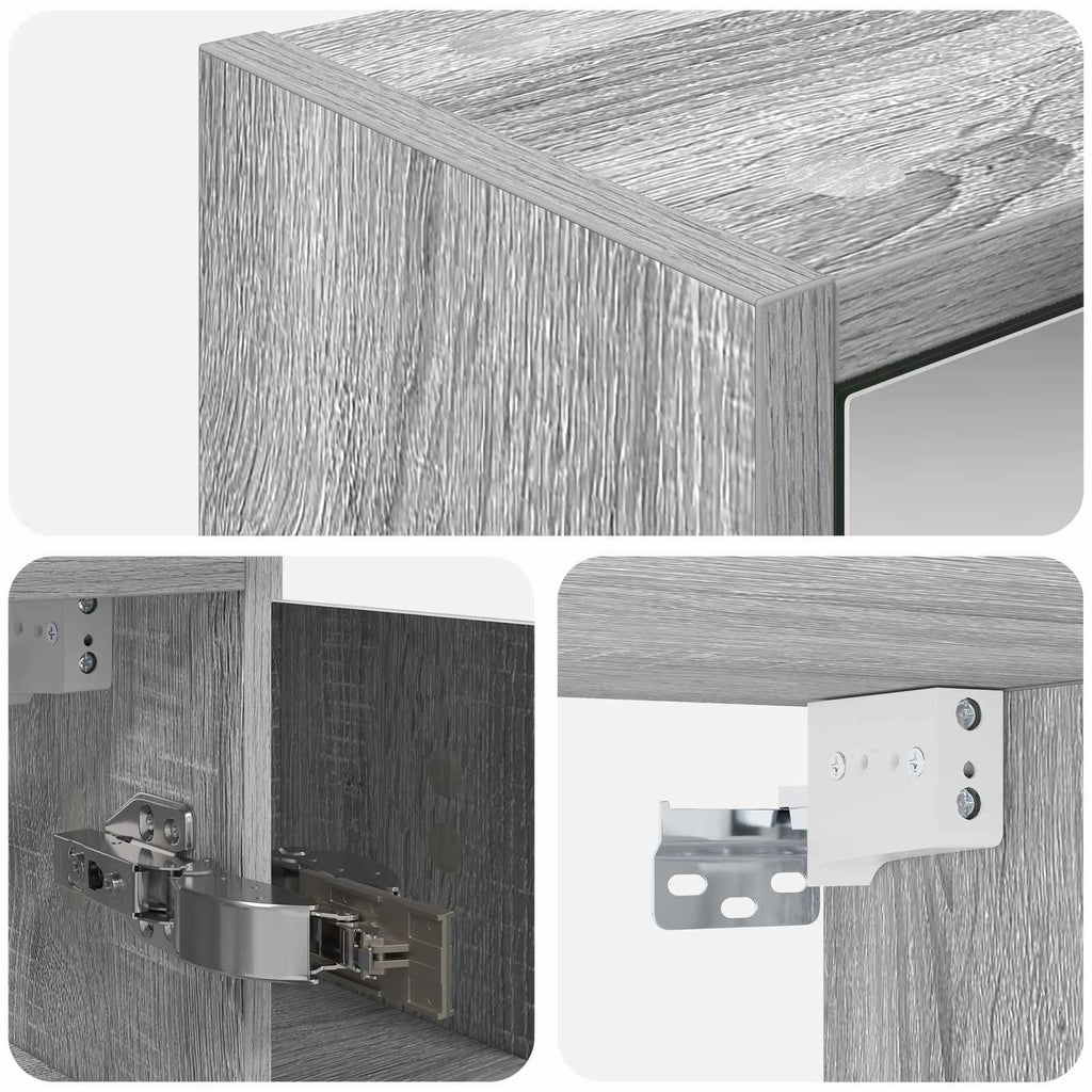Badezimmerspiegelschrank Graues Sonoma 63,5 x 16 x 62,5 cm