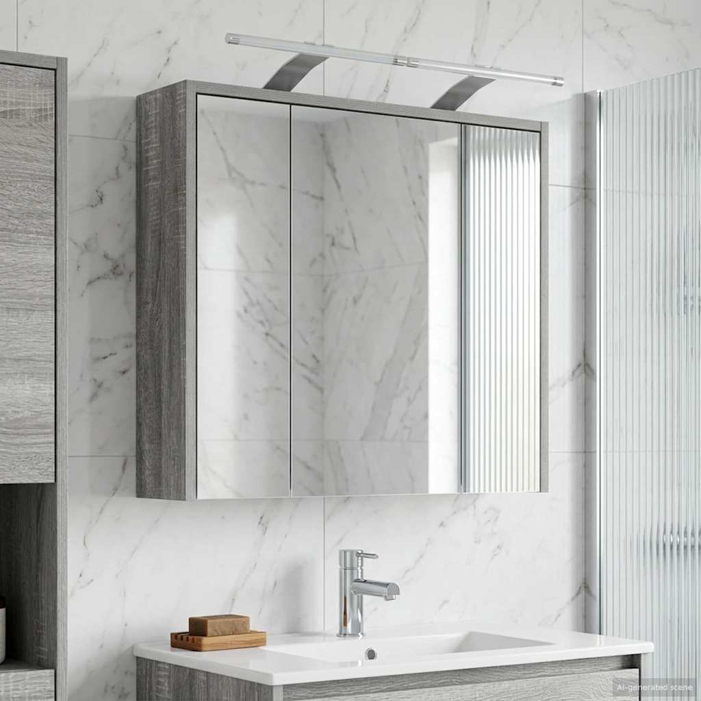 Badezimmerspiegelschrank Graues Sonoma 63,5 x 16 x 62,5 cm