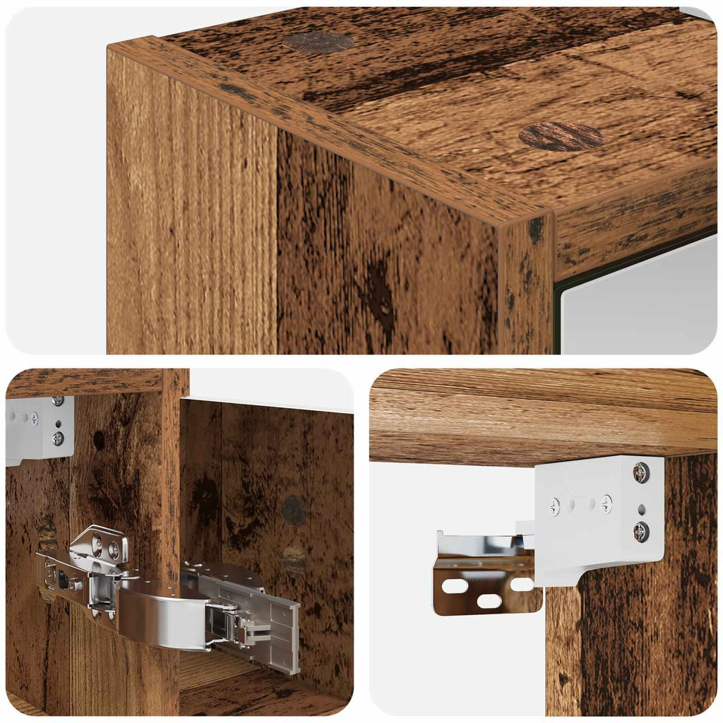 Badezimmerspiegelschrank Altholz 63,5 x 16 x 62,5 cm