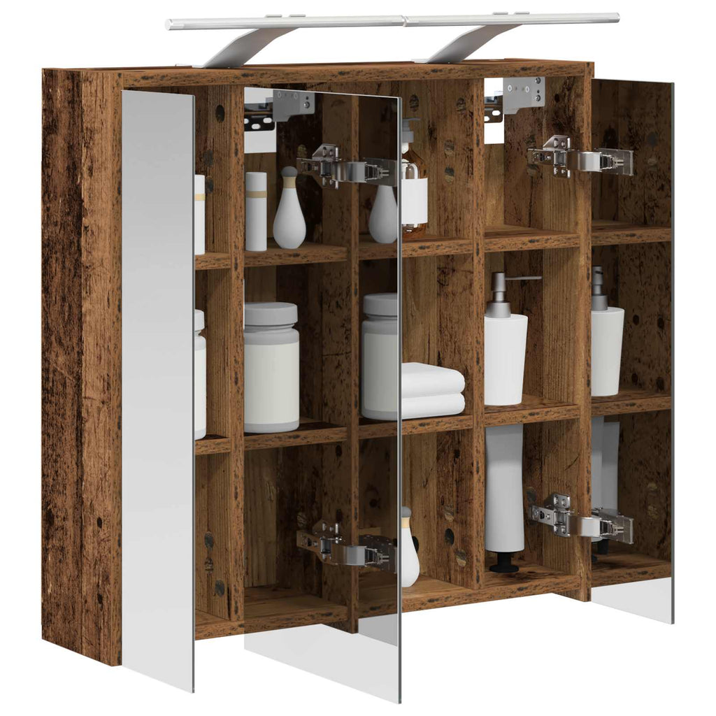 Badezimmerspiegelschrank Altholz 63,5 x 16 x 62,5 cm