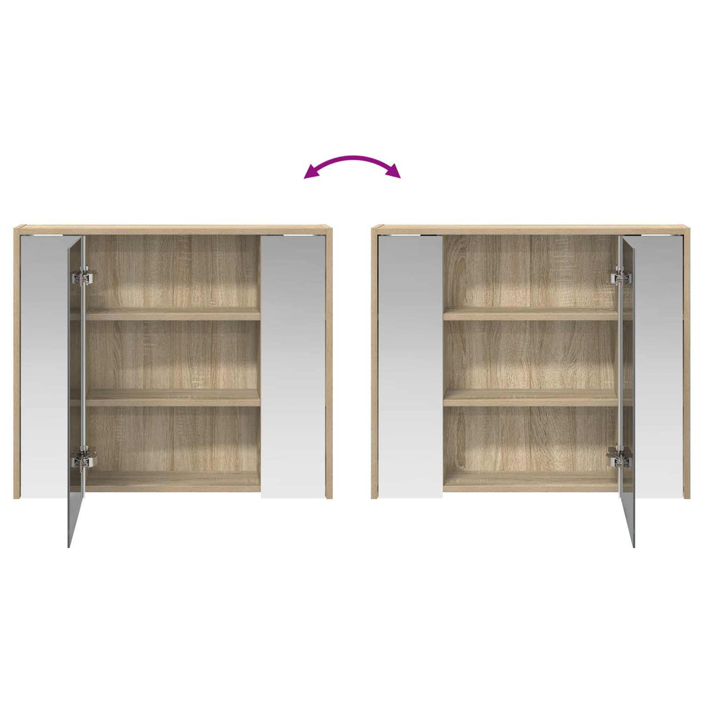 Badezimmerspiegelschrank Sonoma-Eiche 73,5 x 16 x 62,5 cm