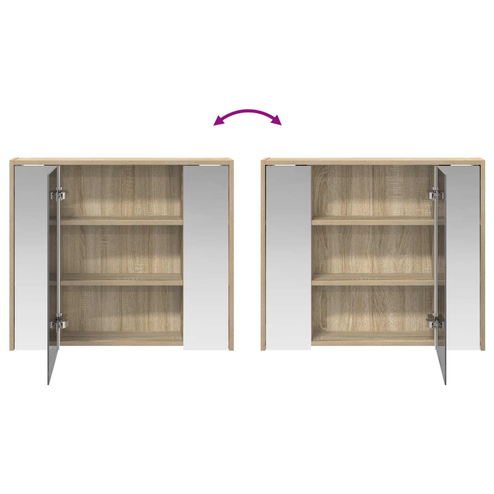 Badezimmerspiegelschrank Sonoma-Eiche 73,5 x 16 x 62,5 cm