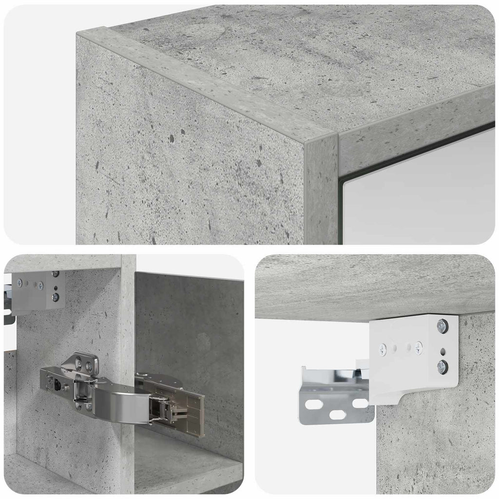 Badezimmerspiegelschrank Beton Grau 73,5 x 16 x 62,5 cm
