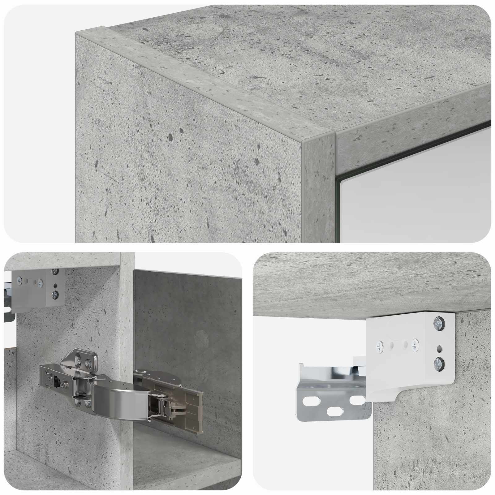 Badezimmerspiegelschrank Beton Grau 73,5 x 16 x 62,5 cm