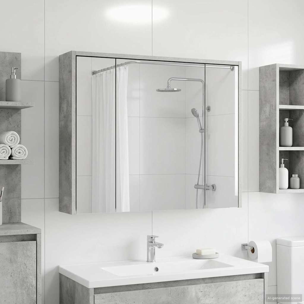Badezimmerspiegelschrank Beton Grau 73,5 x 16 x 62,5 cm