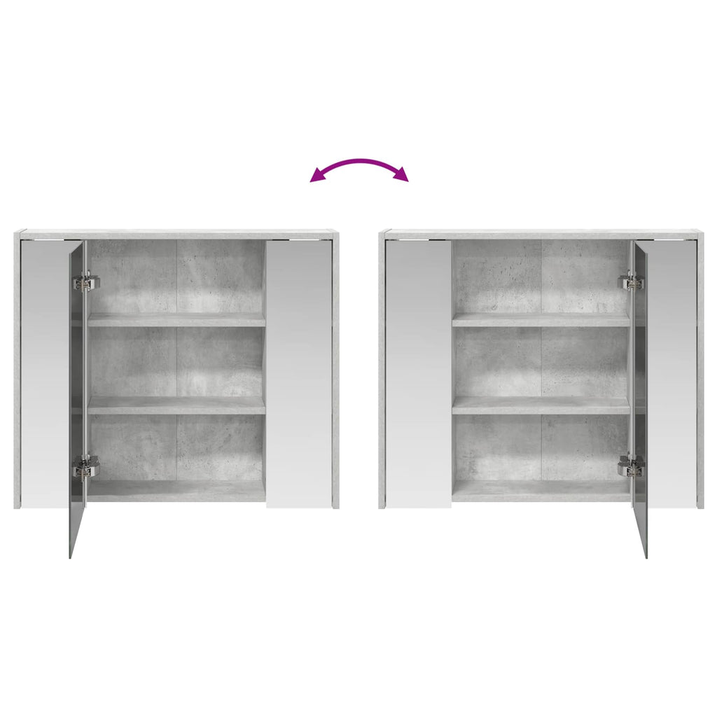Badezimmerspiegelschrank Beton Grau 73,5 x 16 x 62,5 cm
