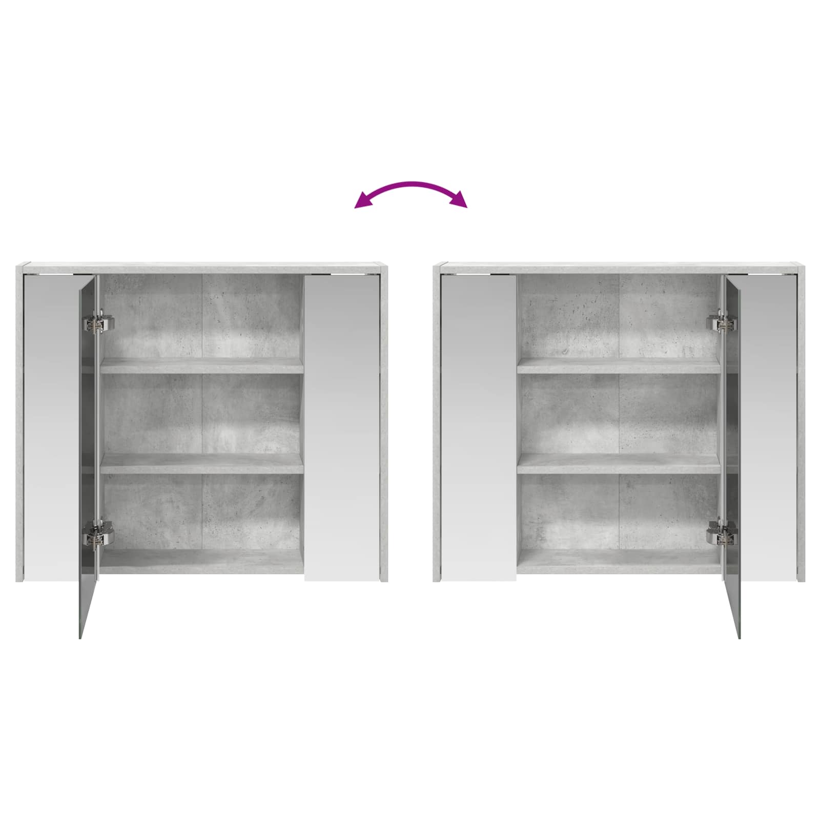 Badezimmerspiegelschrank Beton Grau 73,5 x 16 x 62,5 cm