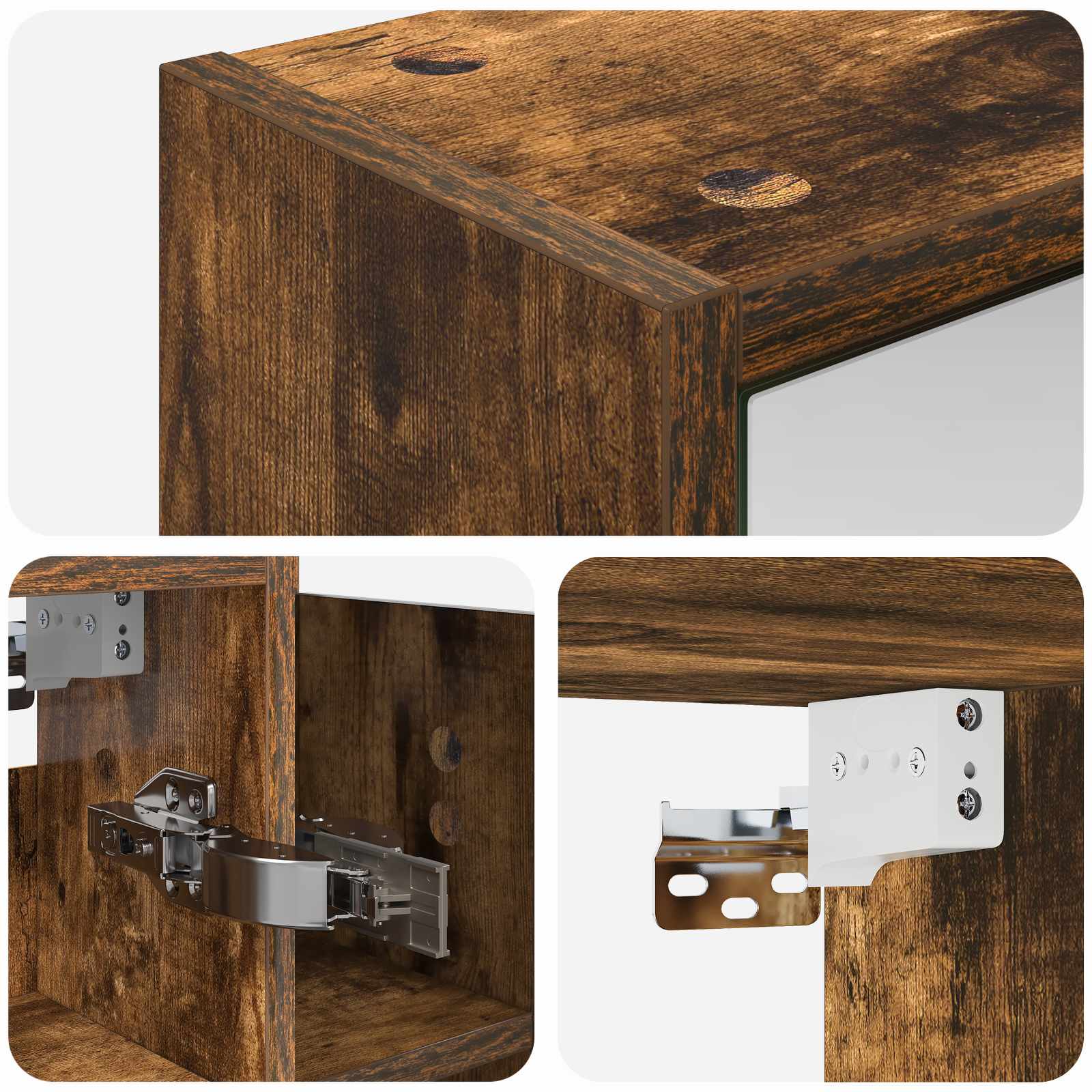 Badezimmerspiegelschrank Geräucherte Eiche 73,5 x 16 x 62,5 cm