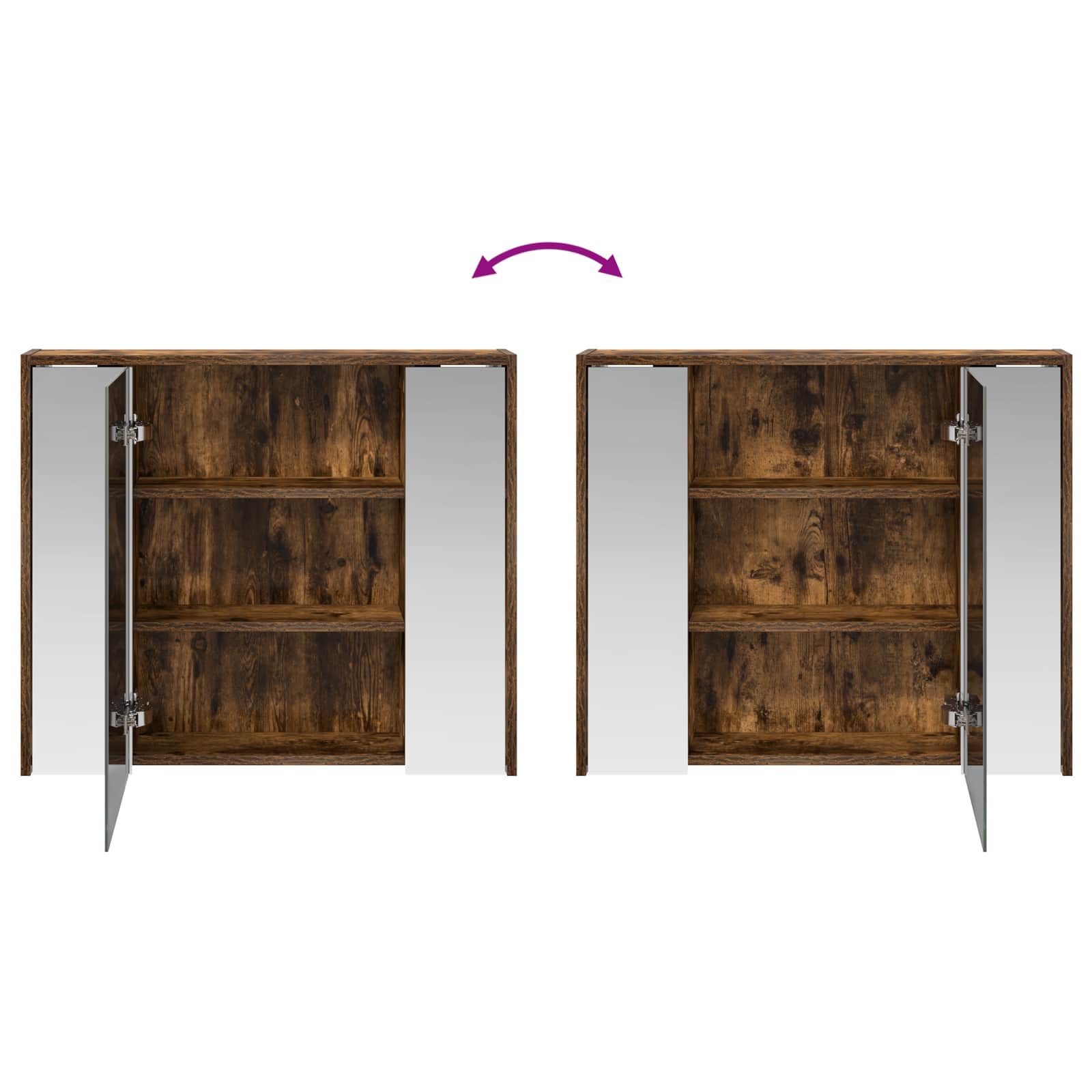 Badezimmerspiegelschrank Geräucherte Eiche 73,5 x 16 x 62,5 cm