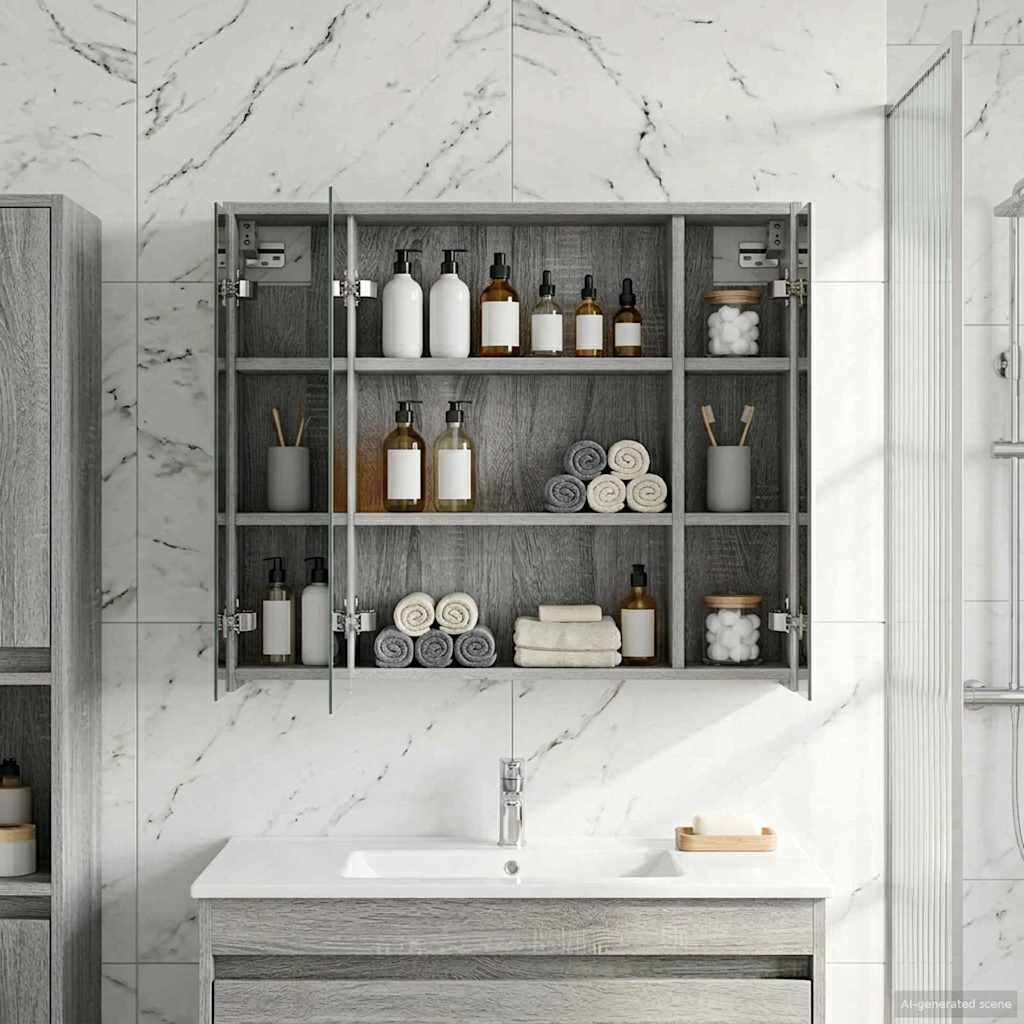 Badezimmerspiegelschrank Graues Sonoma 73,5 x 16 x 62,5 cm