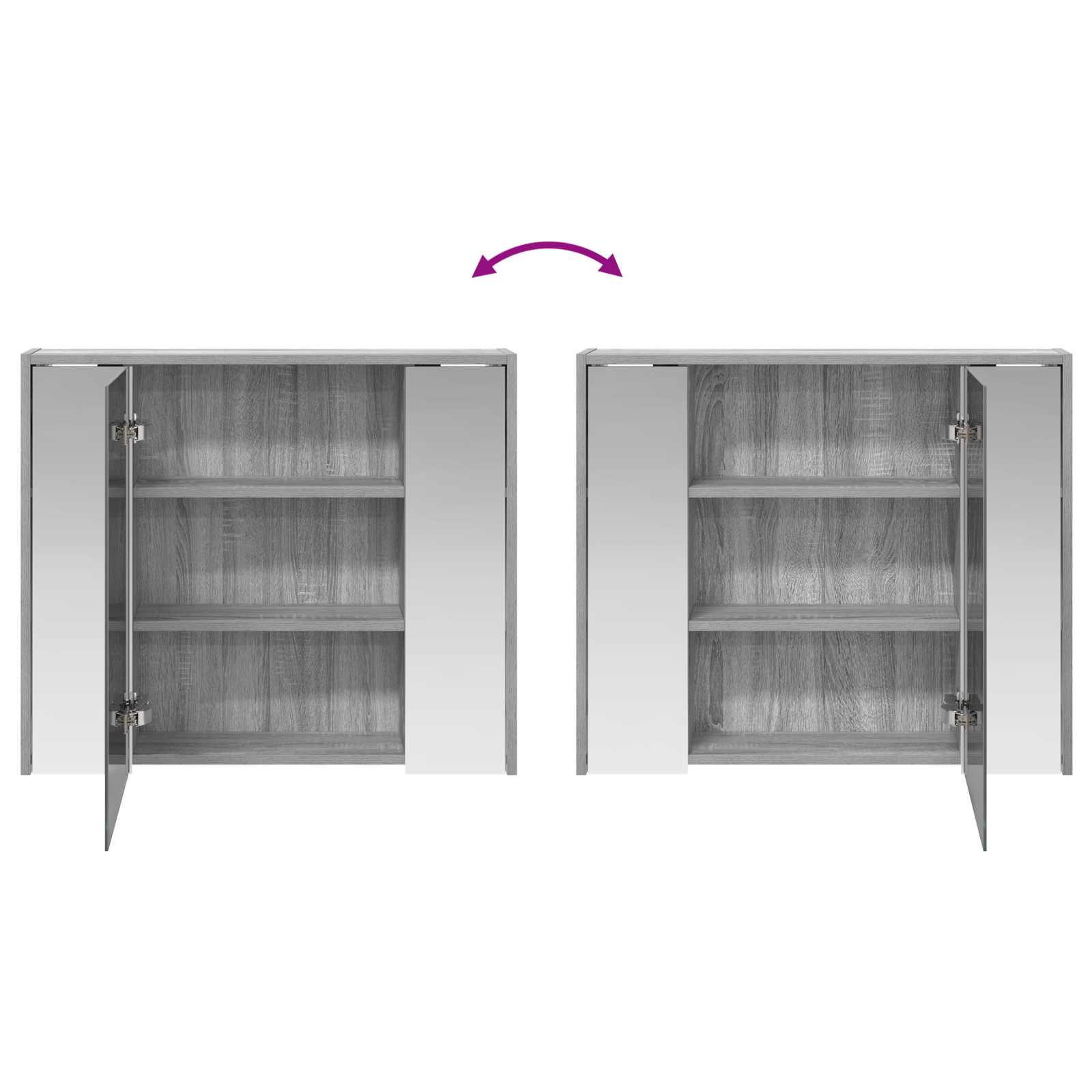 Badezimmerspiegelschrank Graues Sonoma 73,5 x 16 x 62,5 cm