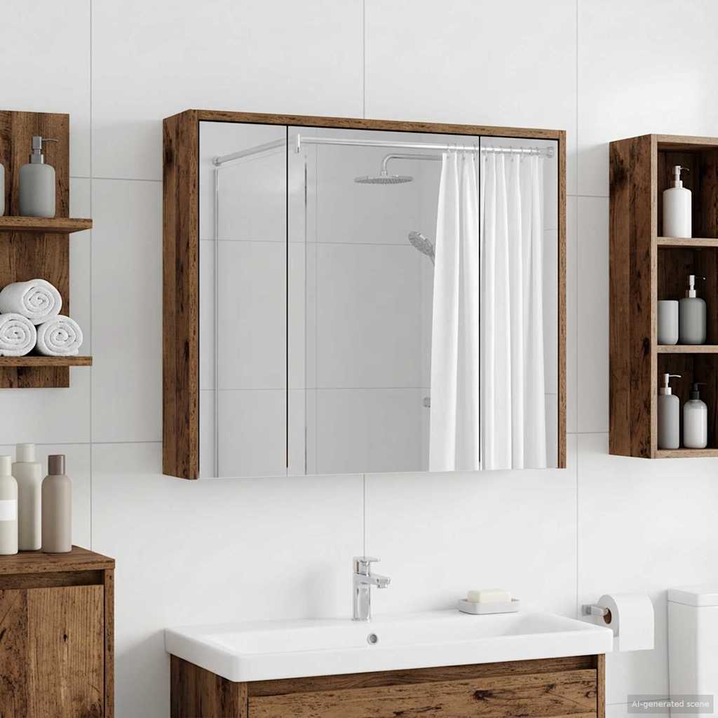 Badezimmerspiegelschrank Altholz 73,5 x 16 x 62,5 cm