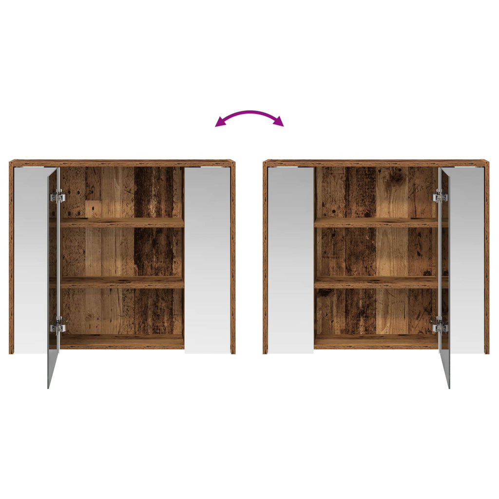 Badezimmerspiegelschrank Altholz 73,5 x 16 x 62,5 cm