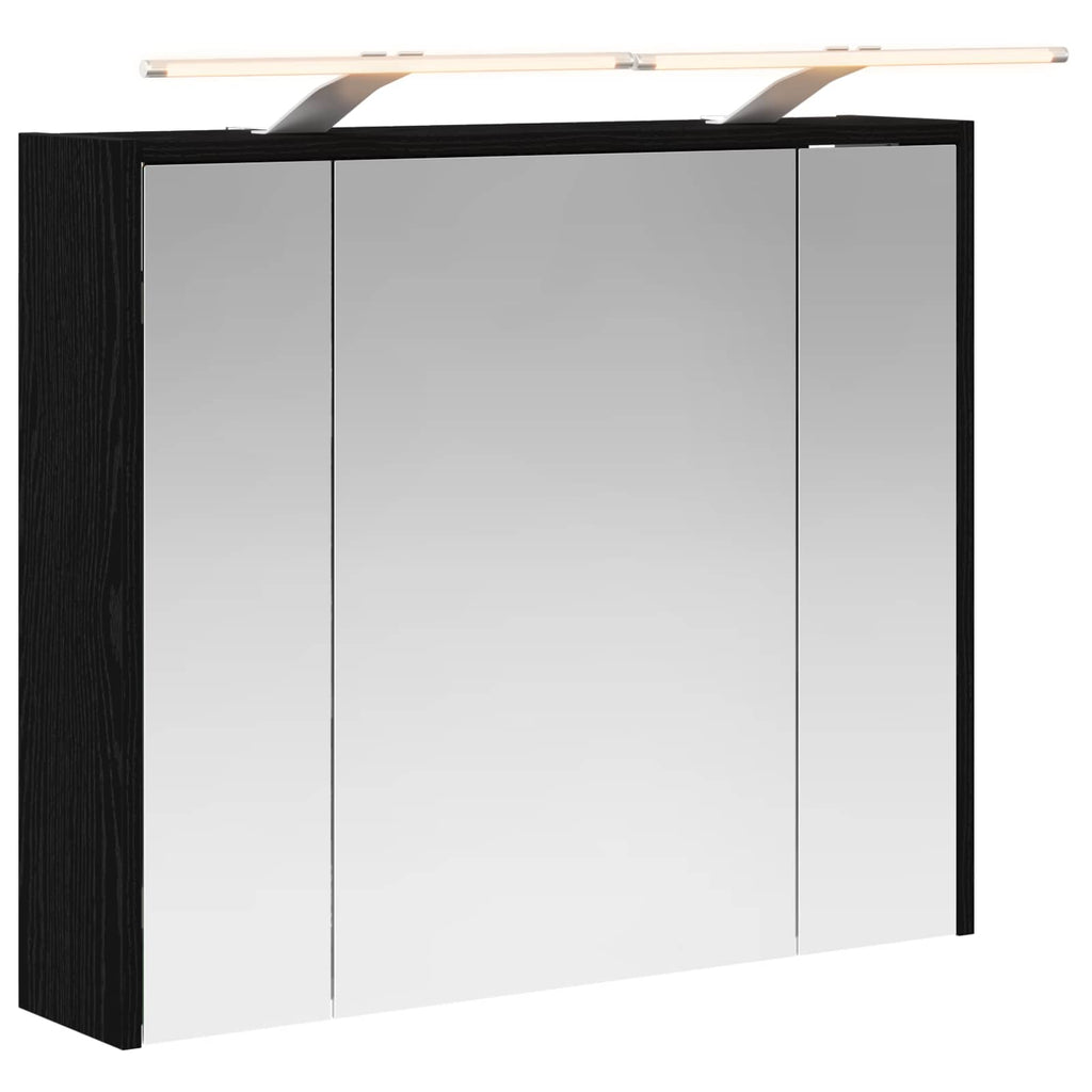 Badezimmerspiegelschrank Schwarz Eichen-Optik