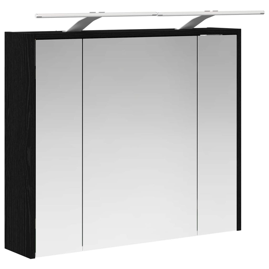 Badezimmerspiegelschrank Schwarz Eichen-Optik