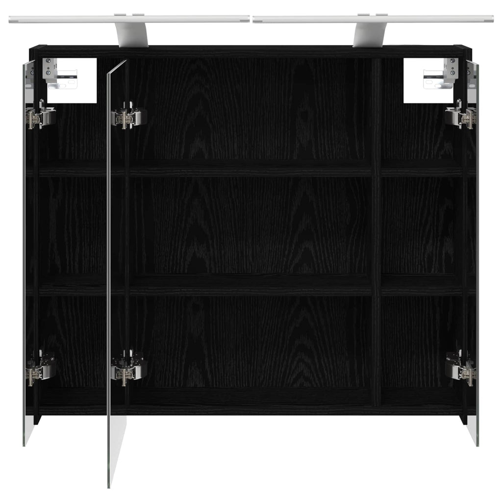 Badezimmerspiegelschrank Schwarz Eichen-Optik