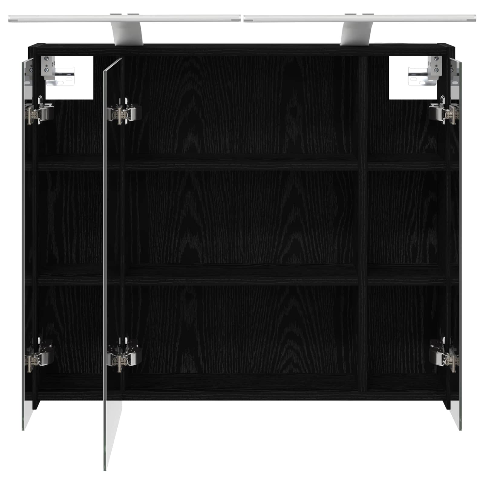 Badezimmerspiegelschrank Schwarz Eichen-Optik