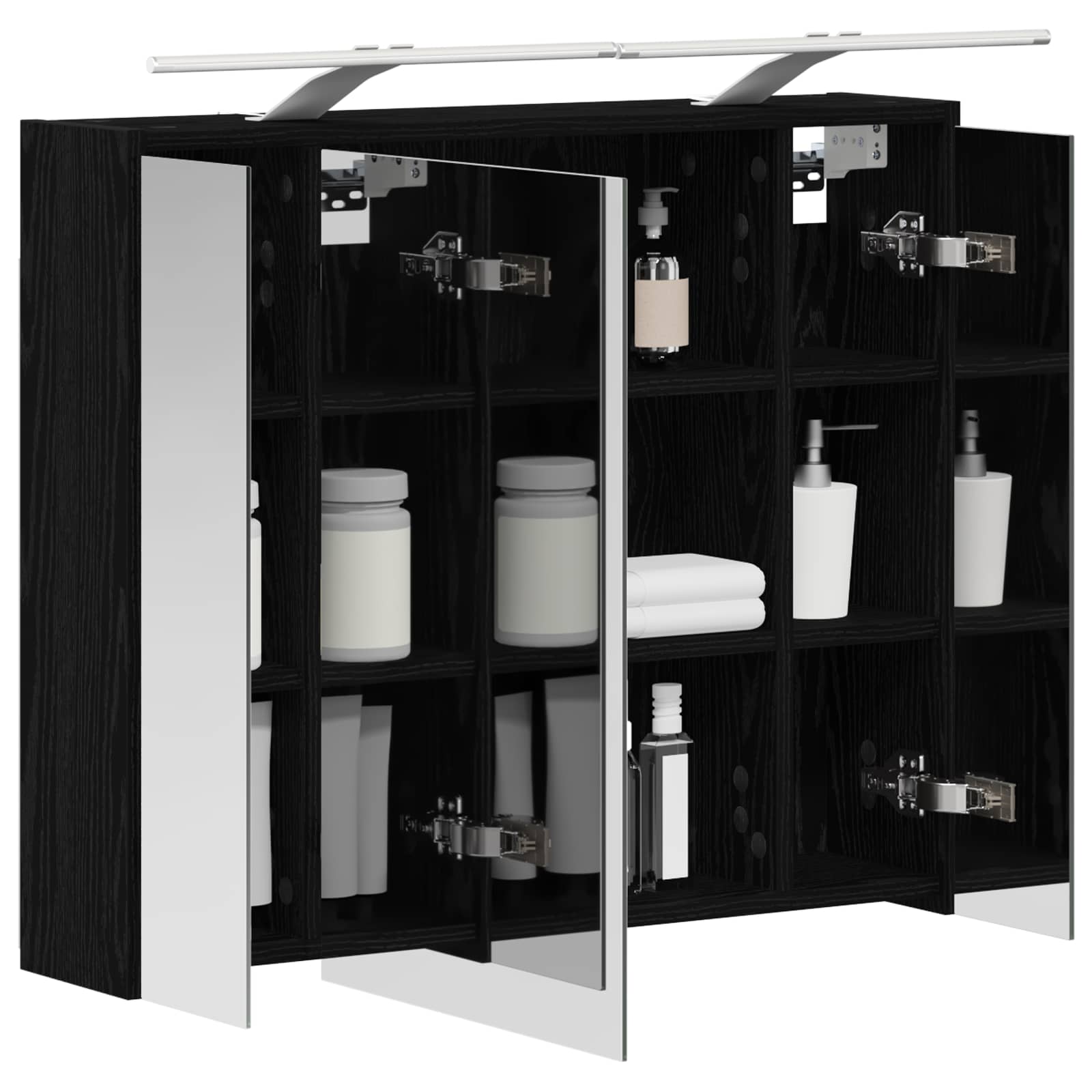 Badezimmerspiegelschrank Schwarz Eichen-Optik