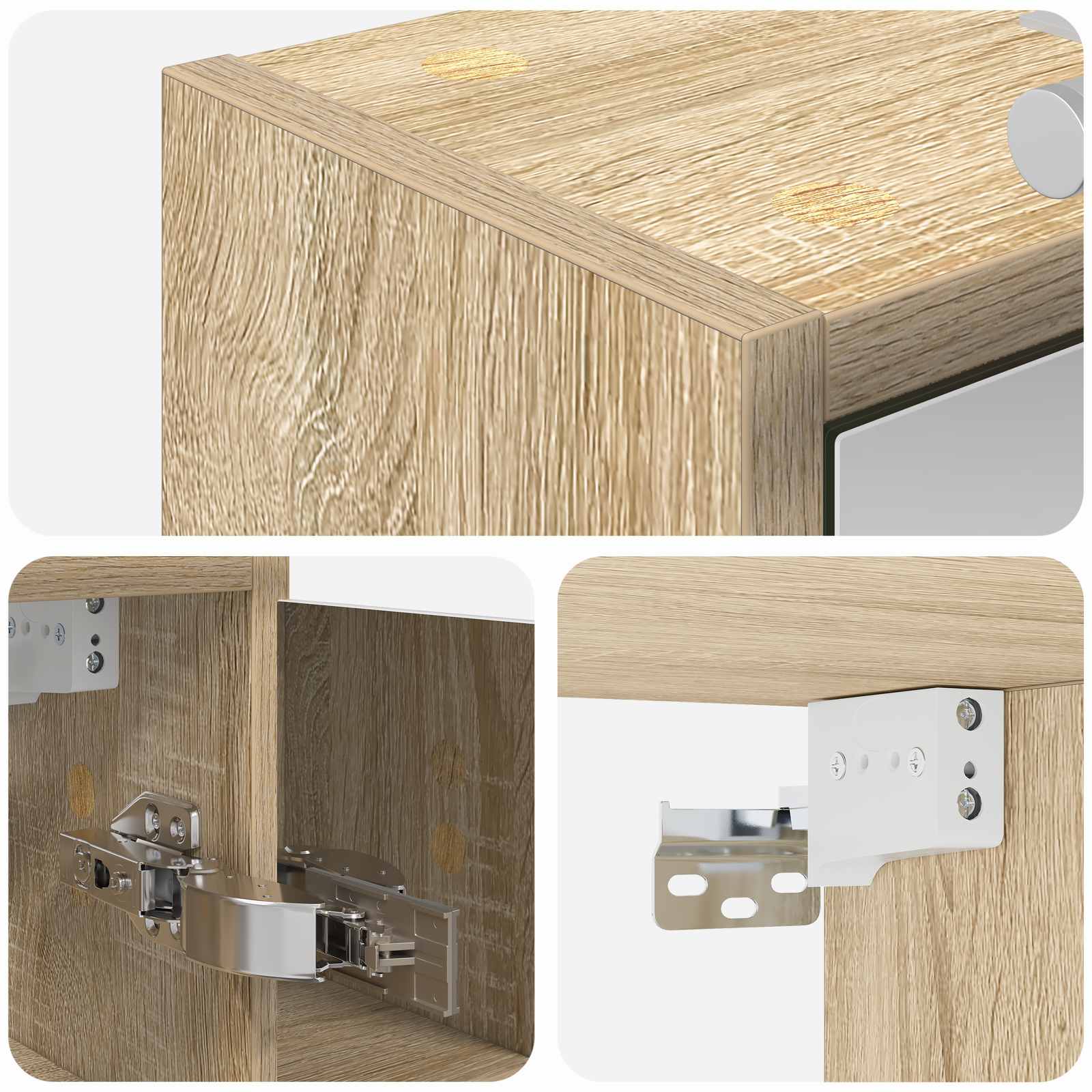 Badezimmerspiegelschrank Sonoma-Eiche 73,5 x 16 x 62,5 cm