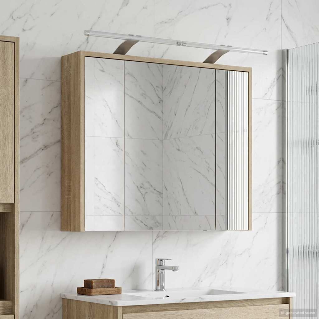 Badezimmerspiegelschrank Sonoma-Eiche 73,5 x 16 x 62,5 cm