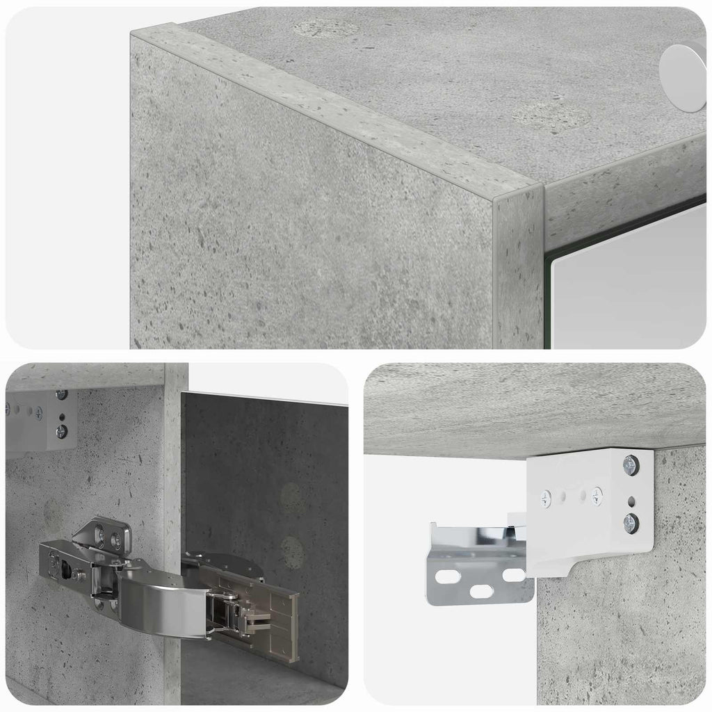 Badezimmerspiegelschrank Beton Grau 73,5 x 16 x 62,5 cm