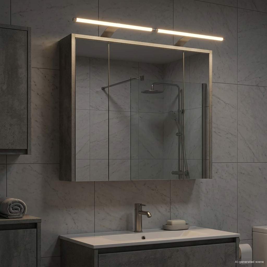 Badezimmerspiegelschrank Beton Grau 73,5 x 16 x 62,5 cm